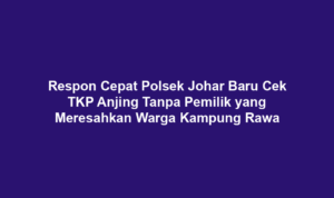 Respon Cepat Polsek Johar Baru Cek TKP Anjing Tanpa Pemilik yang Meresahkan Warga Kampung Rawa