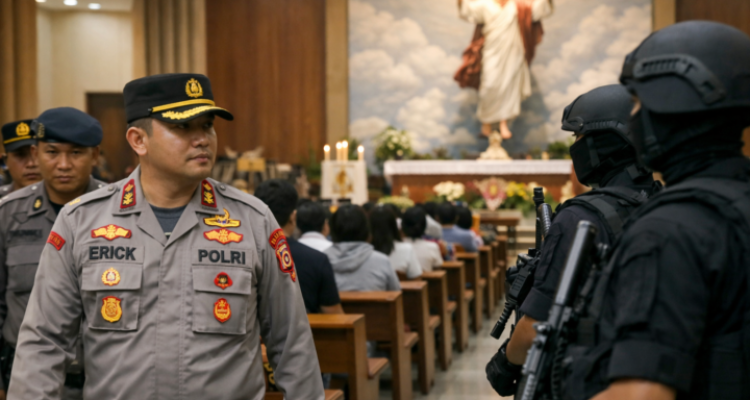 Kapolres Metro Jakarta Utara Tinjau Pengamanan Ibadah Kenaikan Isa Almasih di Gereja St. Yohanes Bosco