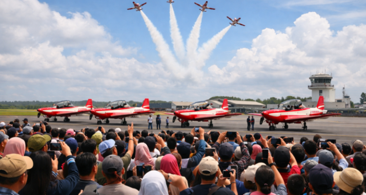 Open Base Jupiter Aerobatic Team di Lanud Sjamsudin Noor, Disambut Meriah Ribuan Warga Banua Padati Apron