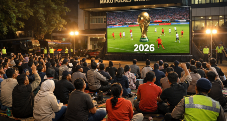 Polres Jakpus Gelar Nobar Piala Dunia 2026, Wujudkan Kebersamaan Polisi dan Warga