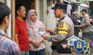 Door to Door System Polsek Cempaka Putih, Bhabinkamtibmas Rawasari Ajak Warga Bersama Cegah Kejahatan