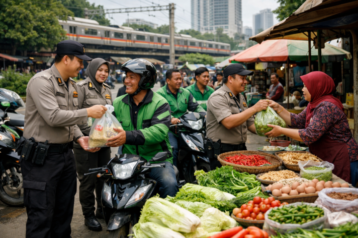 Jaga Jakarta On The Spot Rangkul Opang dan Pedagang Pasar Gondangdia