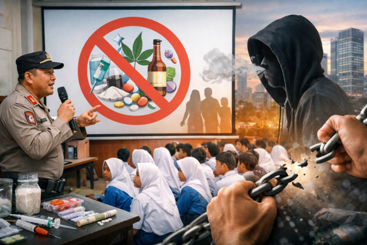 Polsek Kemayoran Bentengi Generasi Muda dari Bahaya Narkoba, Edukasi P4GN Warnai MPLS di SKB 01 Kebon Kosong