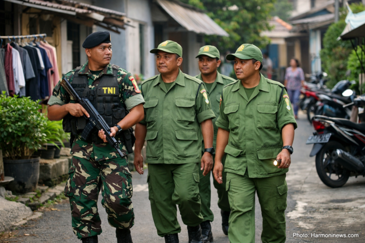Babinsa Koramil 04/Jati Asih Sisir Permukiman Warga Bersama dan Linmas, Antisipasi Gangguan Kamtibmas